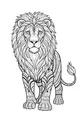 Free Lion Coloring Page - Intricate Forward-Facing Mane (Printable PDF)