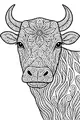 Free Cow Coloring Page - Swirly Mandala Cow Head (Printable PDF)
