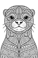 Free Otter Coloring Page - Swirly Patterned Fur and Big Eyes (Printable PDF)