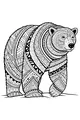 Free Polar Bear Coloring Page - Geometric Patterned Arctic Bear (Printable PDF)