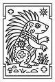 Free Porcupine Coloring Page - Geometric Forest Scene (Printable PDF)