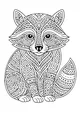 Free Raccoon Coloring Page - Patterned Forest Rascal (Printable PDF)