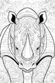 Free Rhinoceros Coloring Page - Mandala Rhino in Floral Garden (Printable PDF)