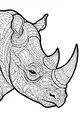 Free Rhinoceros Coloring Page - Intricate Patterned Rhino Head (Printable PDF)