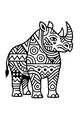Free Rhinoceros Coloring Page - Geometric Patterned Rhino (Printable PDF)