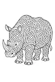 Free Rhino Coloring Page - Swirly Maze Pattern Design (Printable PDF)
