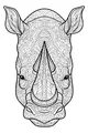 Free Rhinoceros Coloring Page - Intricate Swirly Patterned Head (Printable PDF)