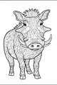 Free Warthog Coloring Page - Zigzag Geometric Patterns (Printable PDF)