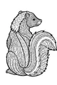 Free Skunk Coloring Page - Whimsical Patterned Fur and Bushy Tail (Printable PDF)