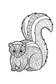 Free Skunk Coloring Page - Silly Skunk With Swirly Patterned Tail (Printable PDF)