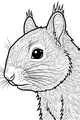 Free Squirrel Coloring Page - Swirly Whiskers Portrait (Printable PDF)