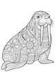 Free Walrus Coloring Page - Intricate Mandala Patterns (Printable PDF)