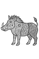 Free Warthog Coloring Page - Patterned Wild Warthog with Flowers (Printable PDF)