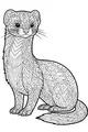 Free Weasel Coloring Page - Cute Patterned Forest Friend (Printable PDF)