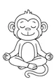 Free Monkey Coloring Page - Meditating Smiling Monkey (Printable PDF)