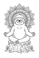 Free Sloth Coloring Page - Peaceful Mandala Meditation Scene (Printable PDF)