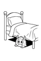 Free Monster Coloring Page - Peekaboo Creature Under the Bed (Printable PDF)
