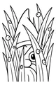 Free Gnome Coloring Page - Peekaboo In Tall Garden Grass (Printable PDF)