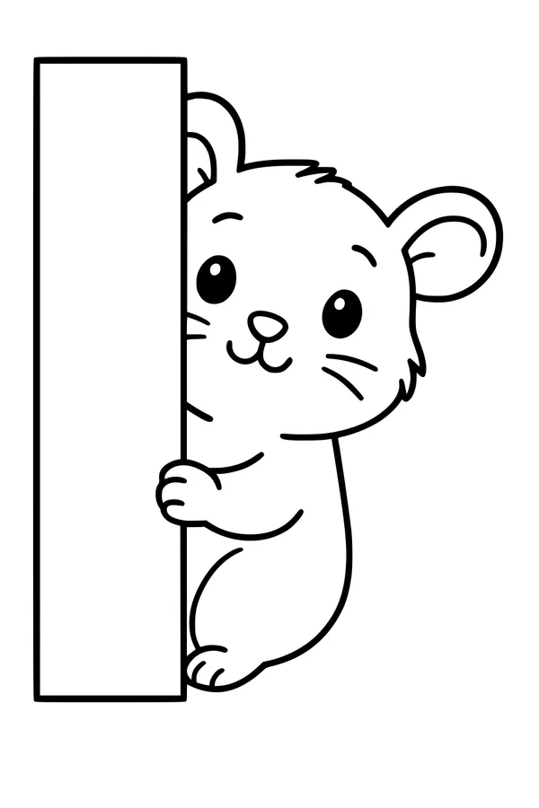 Free Hamster Coloring Page - Cute Peekaboo Cartoon (Printable PDF)