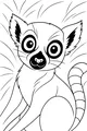 Free Lemur Coloring Page - Wide-Eyed Lemur in Tall Grass (Printable PDF)