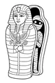 Free Mummy Coloring Page - Peekaboo Coffin in Pharaoh's Tomb (Printable PDF)