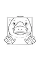 Free Platypus Coloring Page - Cute Face in a Square Frame (Printable PDF)