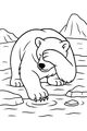 Free Polar Bear Coloring Page - Shy Bear by Icy Water (Printable PDF)
