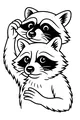 Free Raccoon Coloring Page - Playful Peekaboo Forest Friends (Printable PDF)