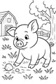 Free Pig Coloring Page - Happy Piglet on the Farm (Printable PDF)