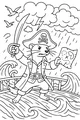 Free Weasel Coloring Page - Pirate Treasure Map in a Storm (Printable PDF)
