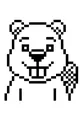 Free Beaver Coloring Page - Cute Pixel Art With Big Teeth (Printable PDF)