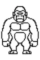 Free Gorilla Coloring Page - Pixel Art Ape Standing Upright (Printable PDF)