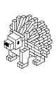 Free Porcupine Coloring Page - Geometric Pixel-Style Forest Scene (Printable PDF)