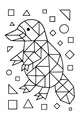 Free Platypus Coloring Page - Geometric Shapes Design (Printable PDF)