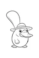 Free Platypus Coloring Page - Dapper Cartoon With Big Hat (Printable PDF)
