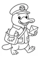 Free Platypus Coloring Page - Cute Mail Carrier in Uniform (Printable PDF)