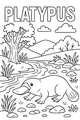 Free Platypus Coloring Page - Muddy Creek Riverbank Scene (Printable PDF)
