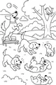 Free Dog Coloring Page - Playful Puppies in the Park (Printable PDF)