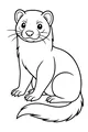 Free Ferret Coloring Page - Cute Cartoon Ferret Sitting Upright (Printable PDF)