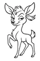 Free Fawn Coloring Page - Playful Cartoon Forest Deer (Printable PDF)