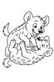 Free Hyena Coloring Page - Playful Cartoon Pups Tumbling (Printable PDF)
