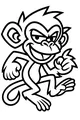 Free Monkey Coloring Page - Cheeky Cartoon Monkey Walking (Printable PDF)