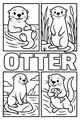 Free Otter Coloring Page - Cute Cartoon Otters by the Water (Printable PDF)