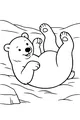 Free Polar Bear Coloring Page - Playful Cub Rolling in Snowy Hills (Printable PDF)