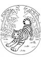 Free Tiger Coloring Page - Morning Stretch in the Jungle (Printable PDF)