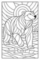Free Polar Bear Coloring Page - Sunrise Stripes on Arctic Ice (Printable PDF)