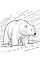 Free Polar Bear Coloring Page - Mighty Bear in Snowy Arctic (Printable PDF)
