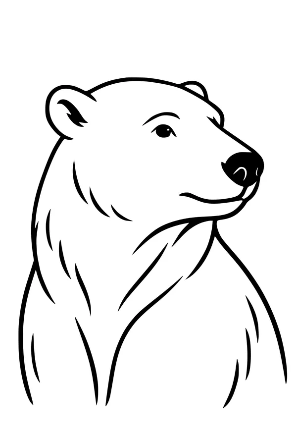 Free Polar Bear Coloring Page - Peaceful Arctic Portrait (Printable PDF)