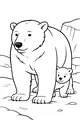 Free Polar Bear Coloring Page - Mother And Cub On Arctic Cliffs (Printable PDF)