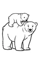 Free Polar Bear Coloring Page - Mother With Cub on Her Back (Printable PDF)
